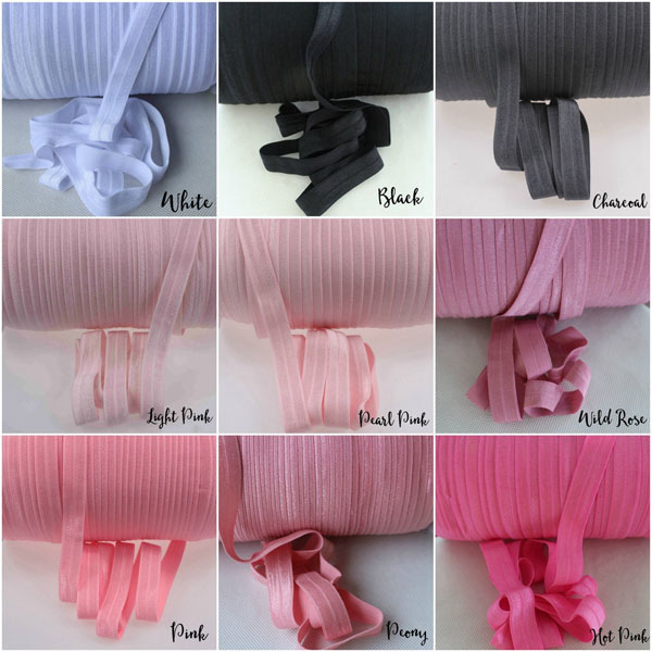Stock Color Fold over Elastic Ribbon