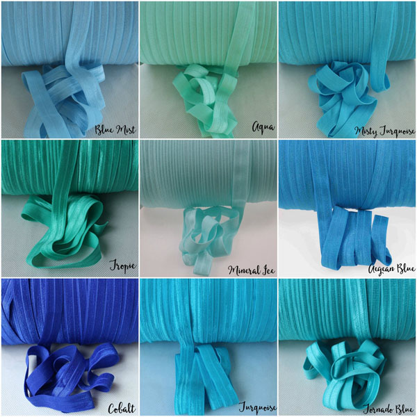Solid Color Fold over Elastic Ribbon
